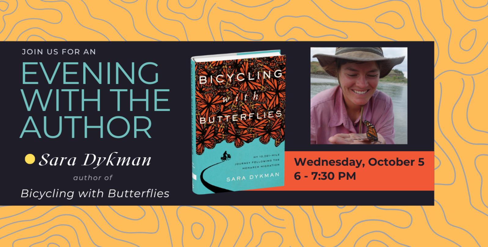 Author Event Sara Dykman Bicycling with Butterflies